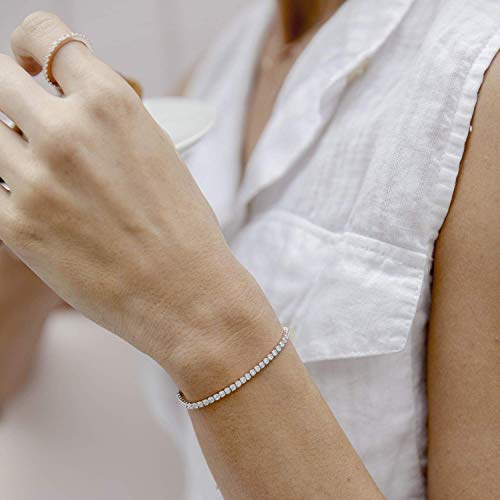 PAVOI Tennis Bracelets for Women, 14K Gold Plated Adjustable CZ Bracelet