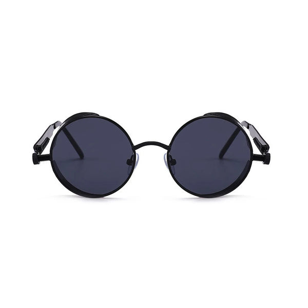 Vintage Red Lens Round Steampunk Metal Sunglasses