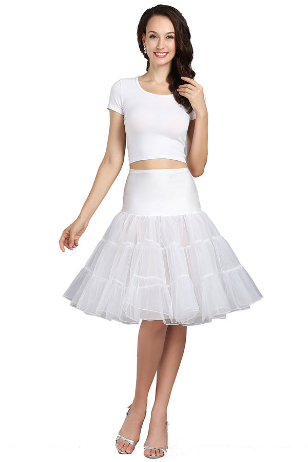 WOWBRIDAL Women's Vintage 50s Rockabilly Petticoat 25.59" Length Tutu Underskirt