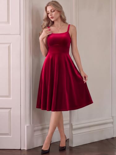 Belle Poque Women's 2026 Fall Winter Velvet Dresses with Pocket