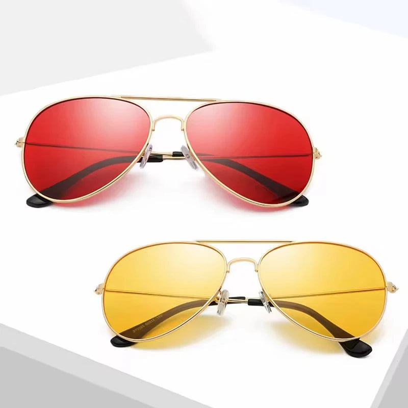 Vintage Red Lens Pilot Aviation Sunglasses Secondary image