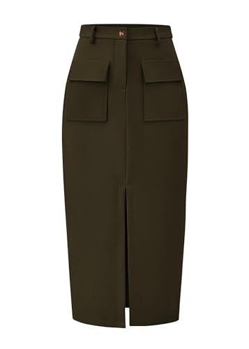 KIRUNDO Womens High Waist Cargo Midi Pencil Skirt Main image