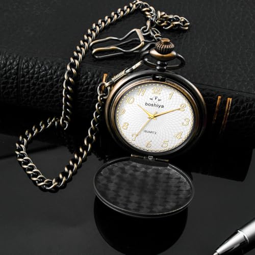 Smooth Bronze Pocket Watches for Men Quartz Arabic Digital Dial, Class