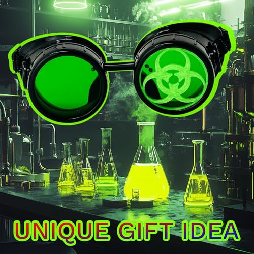 Green Lens Mad Scientist Steampunk Cosplay Goggles