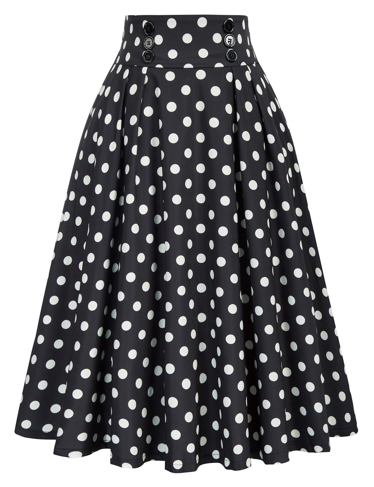 Belle Poque Women's Midi Pleated A-Line Skirts Pockets