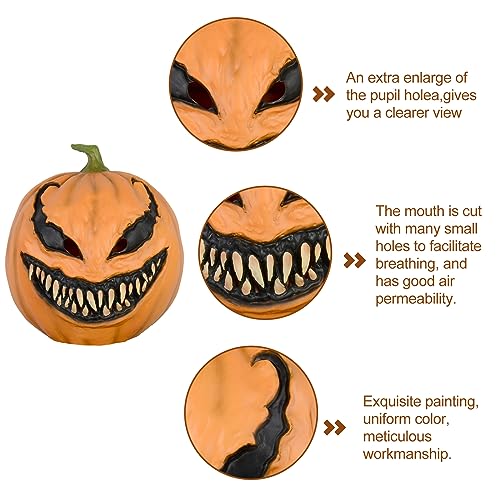 Creepy Pumpkin Mask, Scary Pumpkin Head Mask For Halloween Costume Party Props Adult Men Women