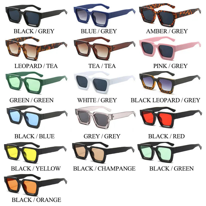 Retro Square Tinted Sunglasses – UV400 Main image