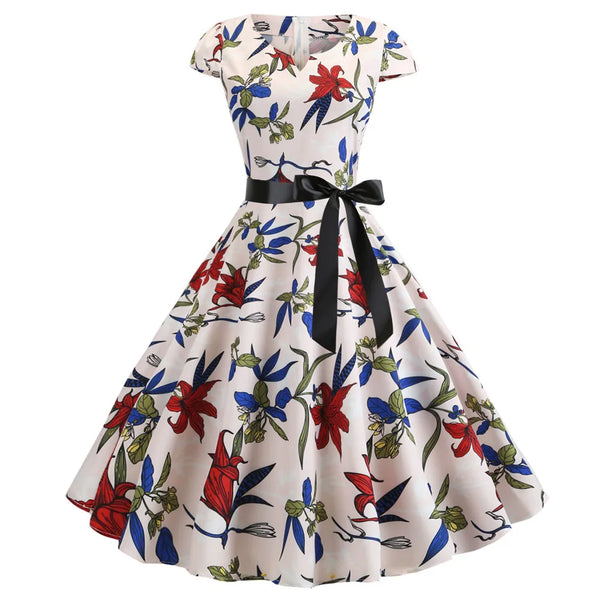 Polka Dot Vintage Swing Dress - 1950s Rockabilly Pin-Up Style