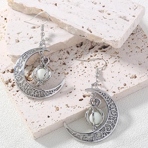 EEQQBZ Glow In Dark Crescent Moon Dangle Earrings