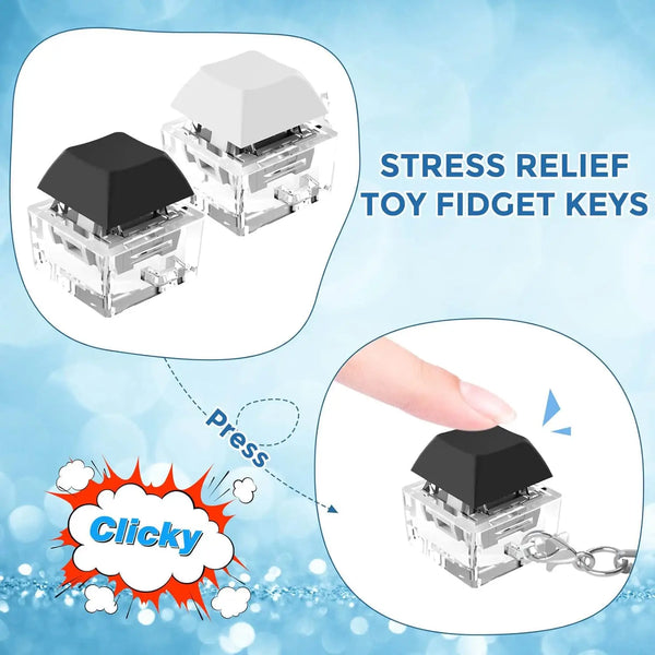 Mechanical Keycap Clicker Fidget Keychain