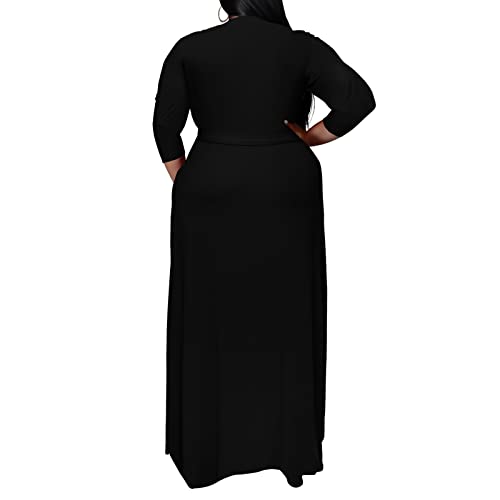 Nmoder Plus Size Maxi Dresses for Curvy Women -Summer Casual Long Fit Dress
