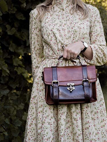 Vintage PU Leather Satchel Crossbody for Women