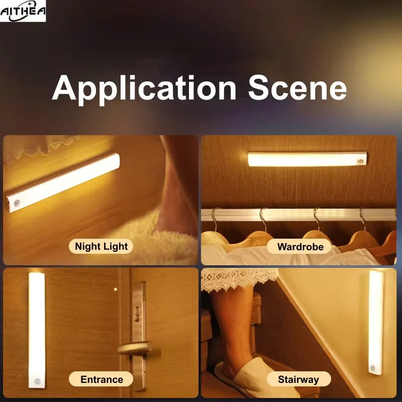 Aithea PIR Motion Sensor LED Cabinet LED Light Wireless Portable Detector Lamp for Hallway
