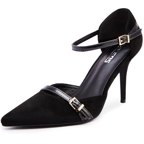 Women's High Heels Pointed Closed Toe Ankle Strap Stiletto Pumps Main image