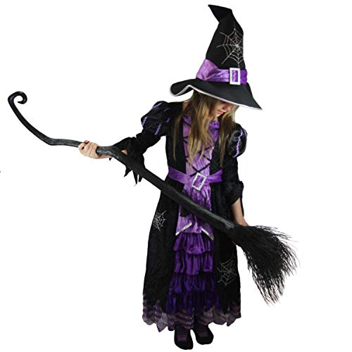 Spooktacular Creations Fairytale Witch Cute Witch Costume Deluxe Set with Broom for Girls