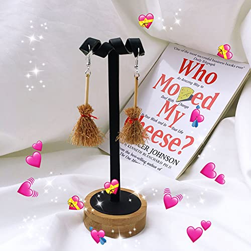 Cute Broom Earrings Witch's Flying Straw Broom handmade Funny Earrings for Women Jewelry