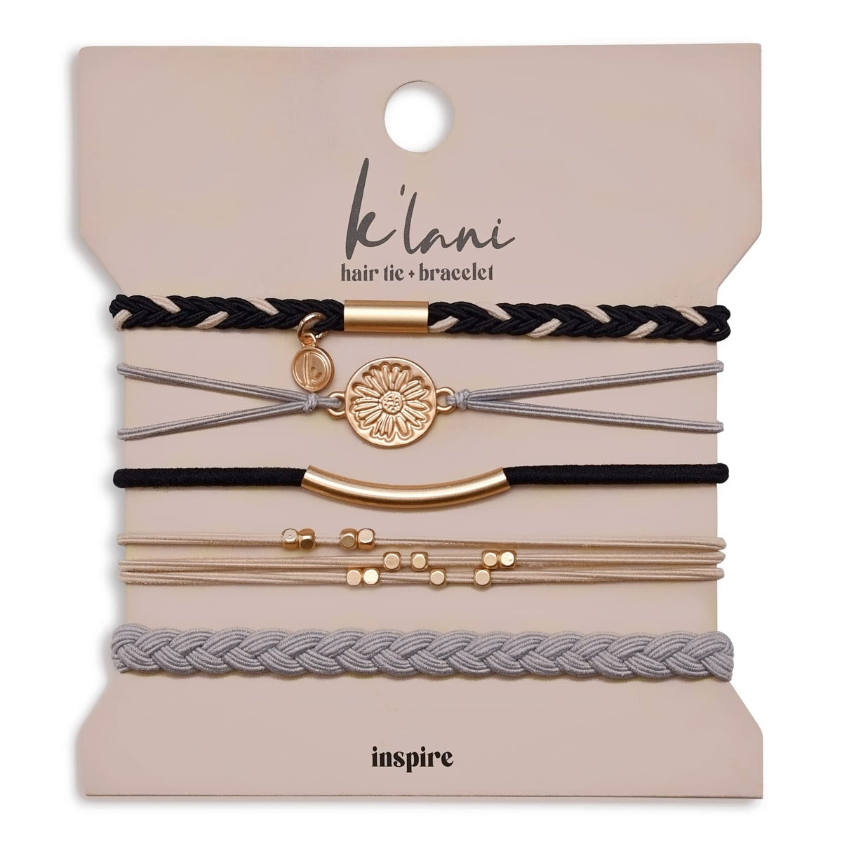 K'lani Inspire Hair Tie Bracelets - Elastic Ponytail Holder - Medium