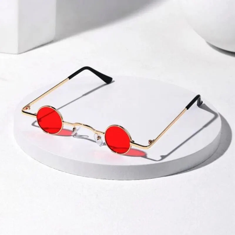 Small Round Metal Frame Punk Rock Sunglasses