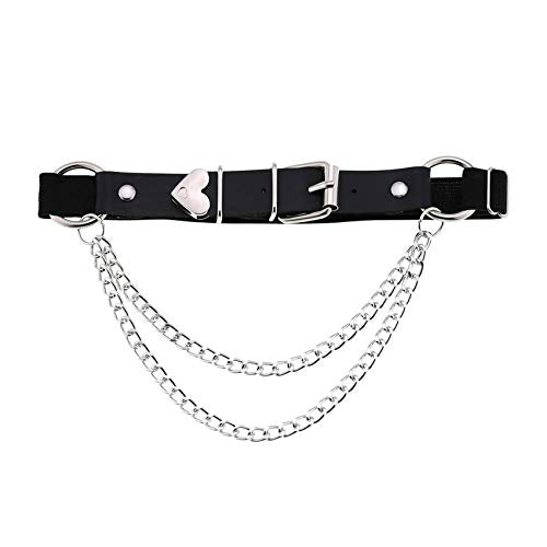 Adjustable Leg Garter with Chains, Elastic Punk Thigh Garters for Women, 1 Pair