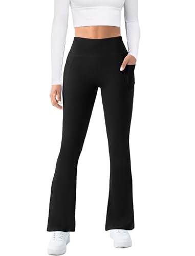 Womens Yoga Pants With Pockets High Waisted Flare Leggings