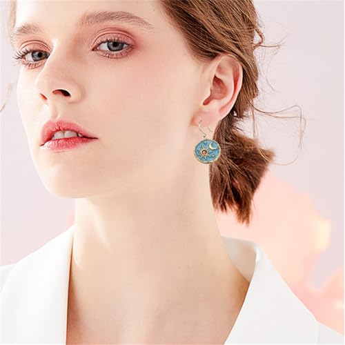 Vintage Sun and Moon Coin Drop Earrings