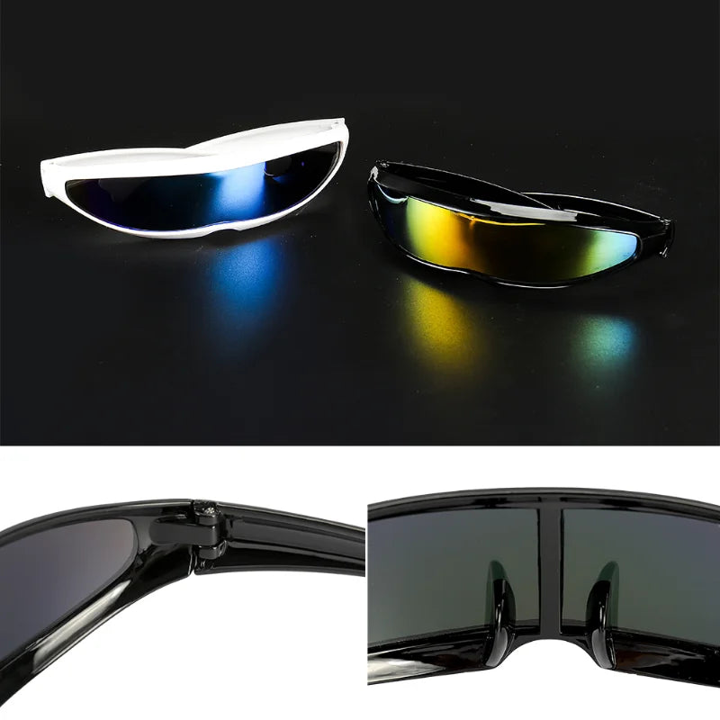 Futuristic Narrow Cyclops Mirror Sunglasses