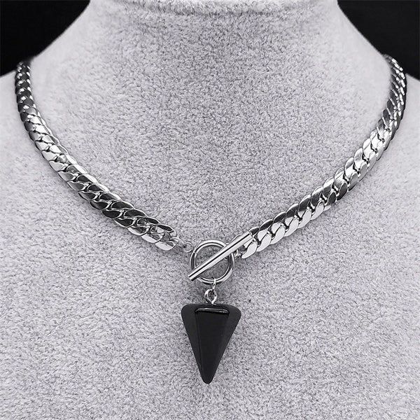Goth Obsidian Reiki Healing Pendulum for - Spiritual Jewelry