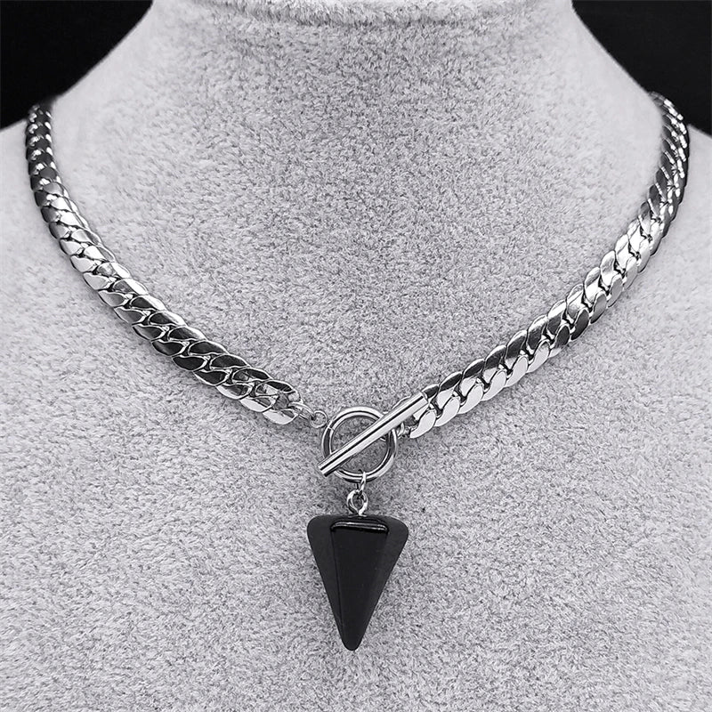 Goth Obsidian Reiki Healing Pendulum for - Spiritual Jewelry Main image