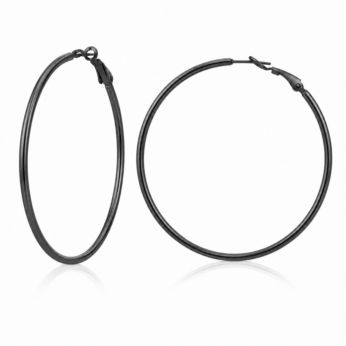 TIZU Big Hoop Earrings for Women Stainless Steel Hypoallergenic 14K Gold/Rose Gold/Black/Silver Hoop Earrings, 40mm/50mm/60mm/70mm Hoops Earrings