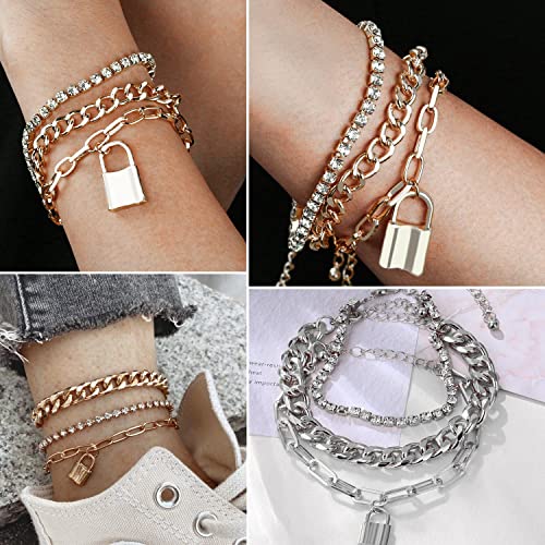 18-25 PCS(6 Pack) Boho Gold Silver Stackable Bracelets Set for Women