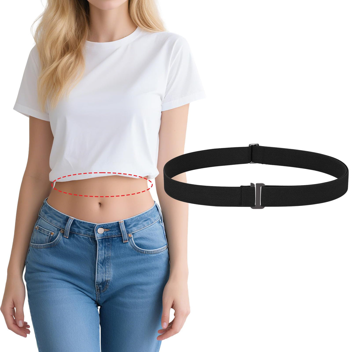 Crop Top Tuck Band For Women Adjustable Tucky Waist Belt Tucking