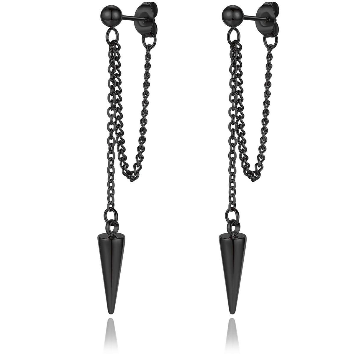 Gold Chain Earrings for Women Irregular Bar Spike Drop Dangle Earrings Long Threader Earring Dangly Tassel Earrings Stainless Steel Black Spike Steampunk Gothic Punk Earrings Jewelry