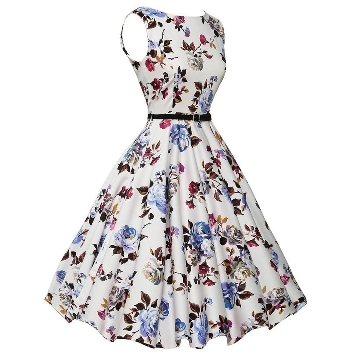 Summer Vestidos Dress Clothing Floral Robe Swing Casual Rockabilly Dresses Main image