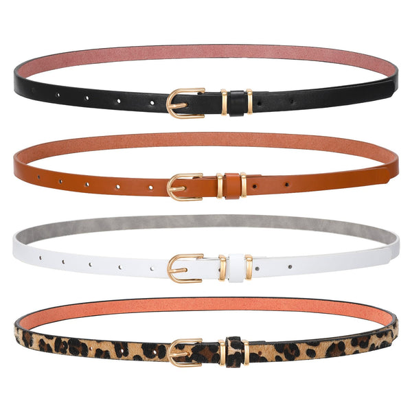 4 Pack Women Belt With Gold Alloy Buckle