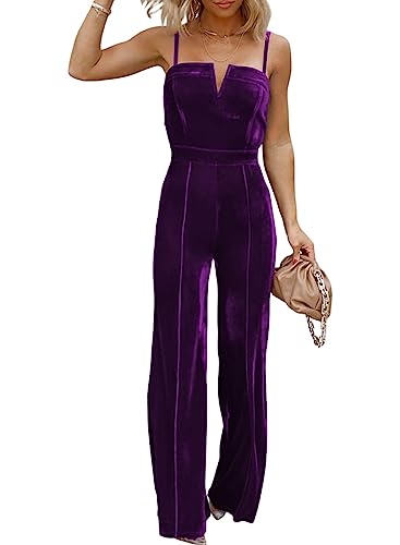 BLENCOT Women Sleeveless V Neck Jumpsuits Dressy Date Night Rompers Main image