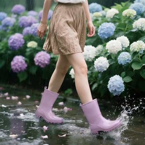 Women's Mid-calf Waterproof Rain Boots – Seamless Pvc With Anti-slip Secondary image