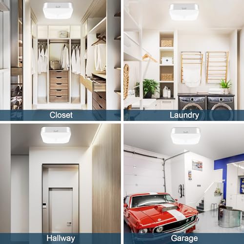 Rechargeable Motion Sensor Closet LED Light for Shower Stairs Hallway Pantry Porch Garage, 5000k