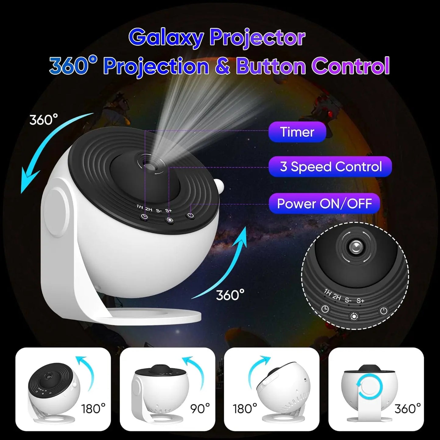 Bedroom Galaxy Projector Night LED Light