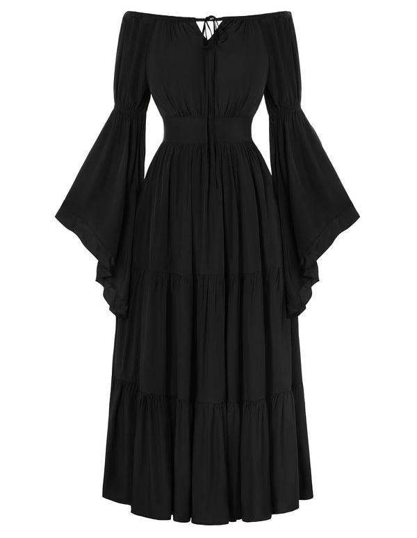 Scarlet Darkness Renaissance Dress Women Long Sleeve Off Shoulder Dresses