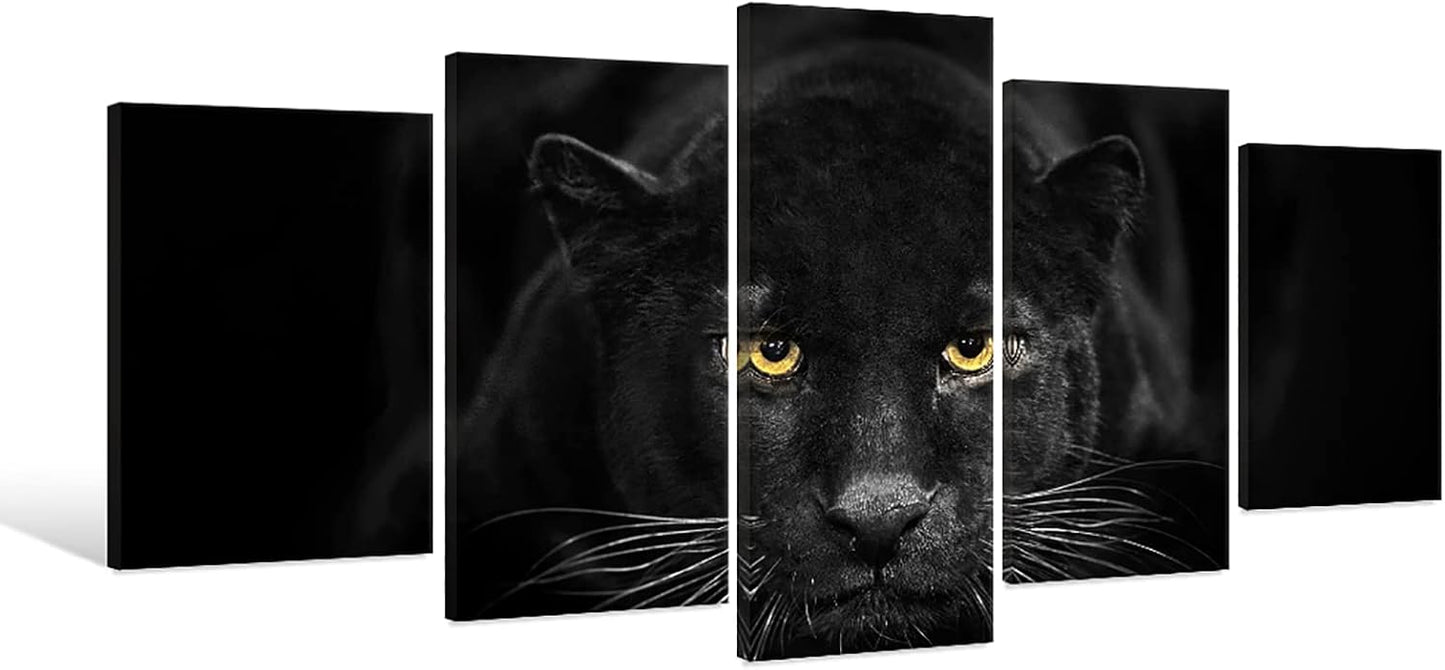 Black Panther 5-Piece Modern Canvas Wall Art