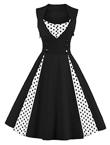 Polka Dot Style Cocktail Party Swing Dress