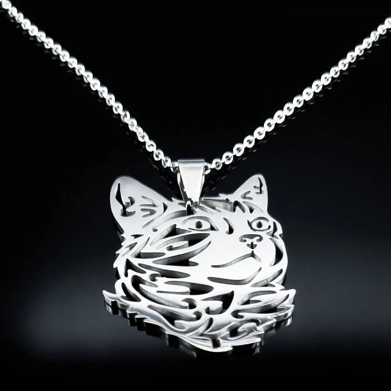 Cat Silhouette Necklace - Feline Spirit Jewelry