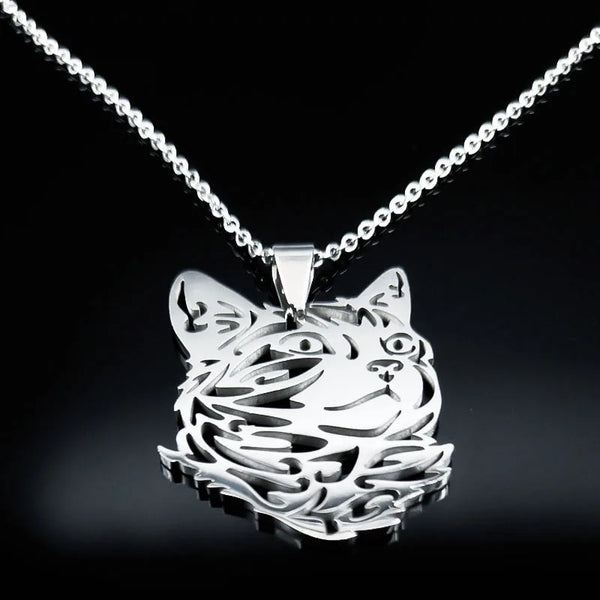 Cat Silhouette Necklace - Feline Spirit Jewelry
