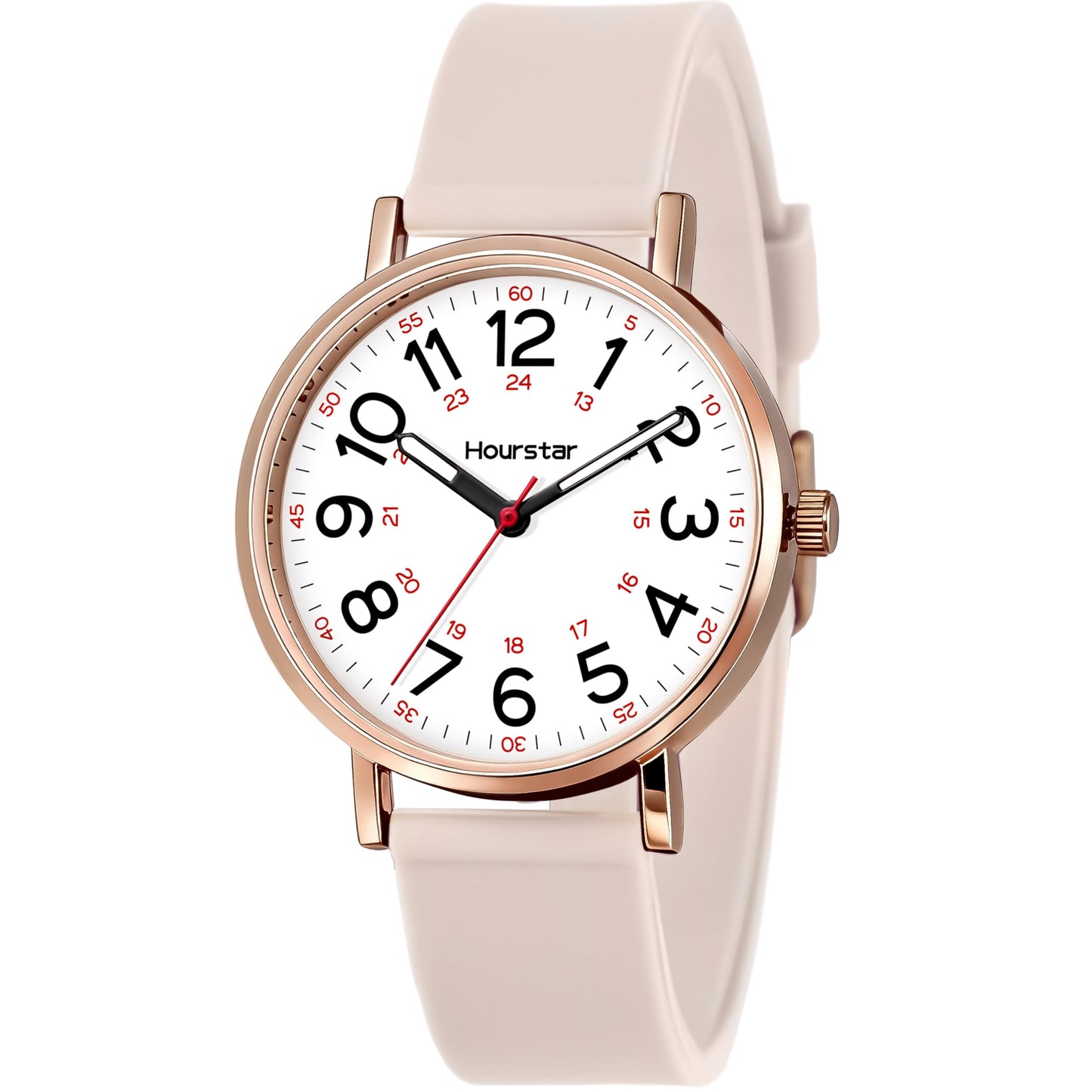 Women's Analog Nurse Watch with Second Hand for Nursing, 12/24 Time, S