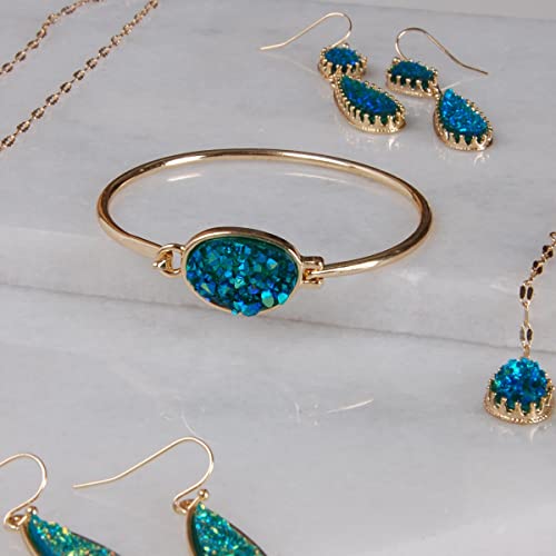 Simulated Druzy Cuff Bracelets for Women - Boho Stackable Bangle Bracelet