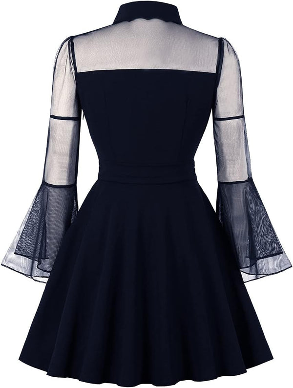 Women's Vintage Polka Dot 1950s Audrey Retro Rockabilly Prom Dress 50's 60's A-Line Cocktail Party Swing Dress