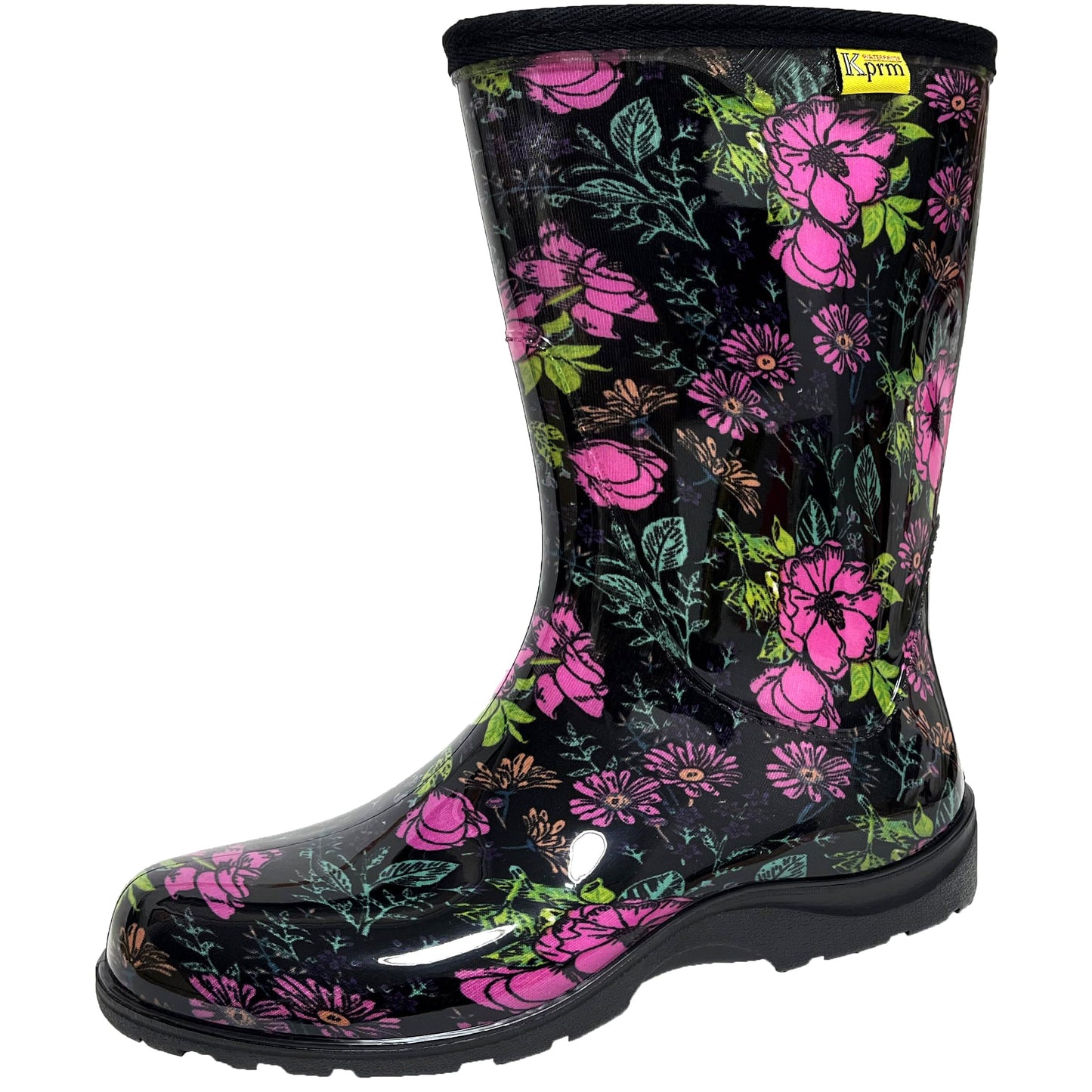 Women's Rain Boots Waterproof Mid Calf Rubber Boots For