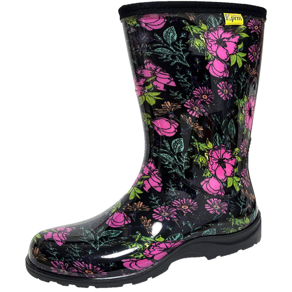 Women's Rain Boots Waterproof Mid Calf Rubber Boots For