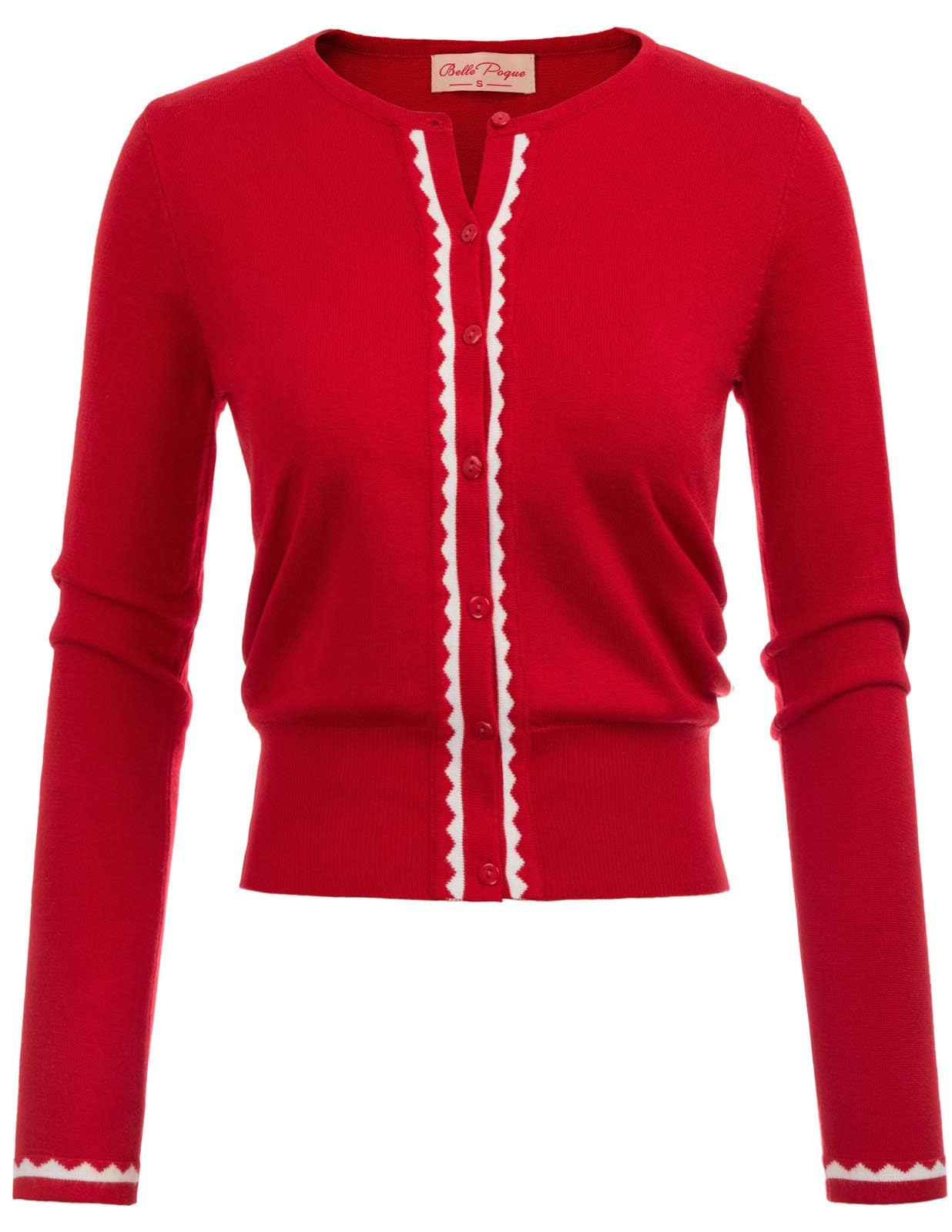 Women's Color Block Cropped Knit Cardigan