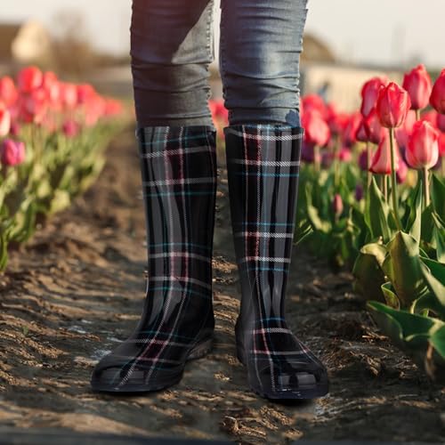 Tall Rain Boots For Women, Knee High Waterproof Slip On